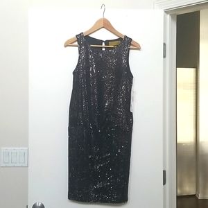 Nicole Miller Sleeveless Sequin Blouson Dress, new with tags
